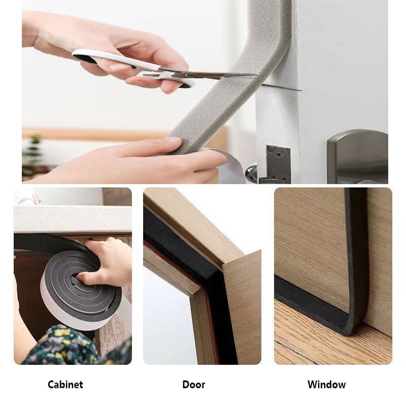 Cuộn Băng Keo Xốp Dán Viền Cửa Sổ Xe Hơi Cách Âm Chống Va Chạm 2M