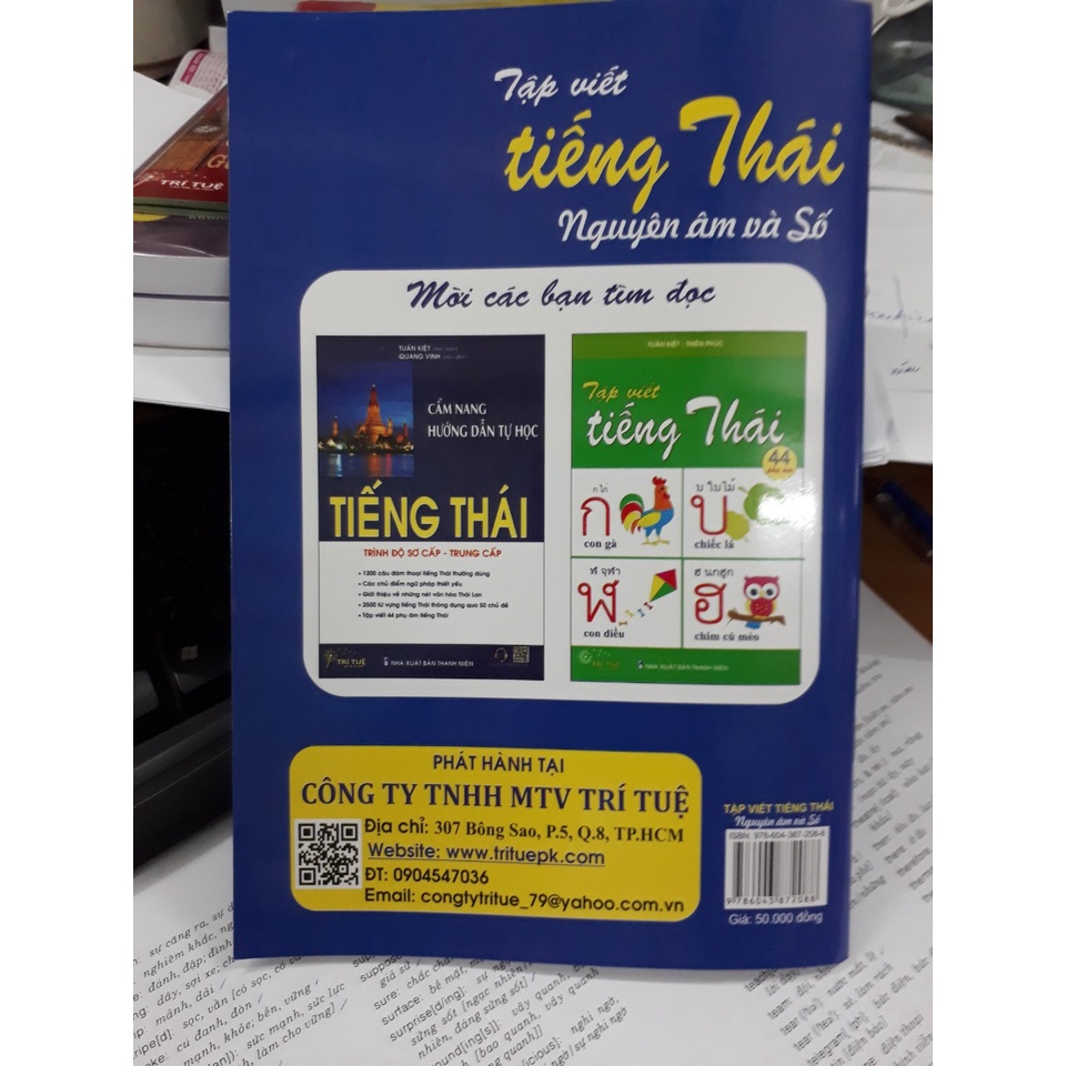 Sách - Tập viết tiếng Thái (Nguyên âm và Số)