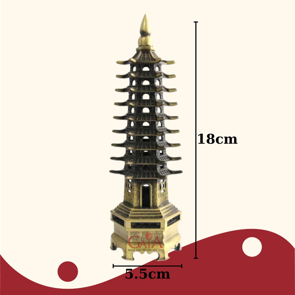 Tháp văn xương phong thuỷ size 18cm TVX06