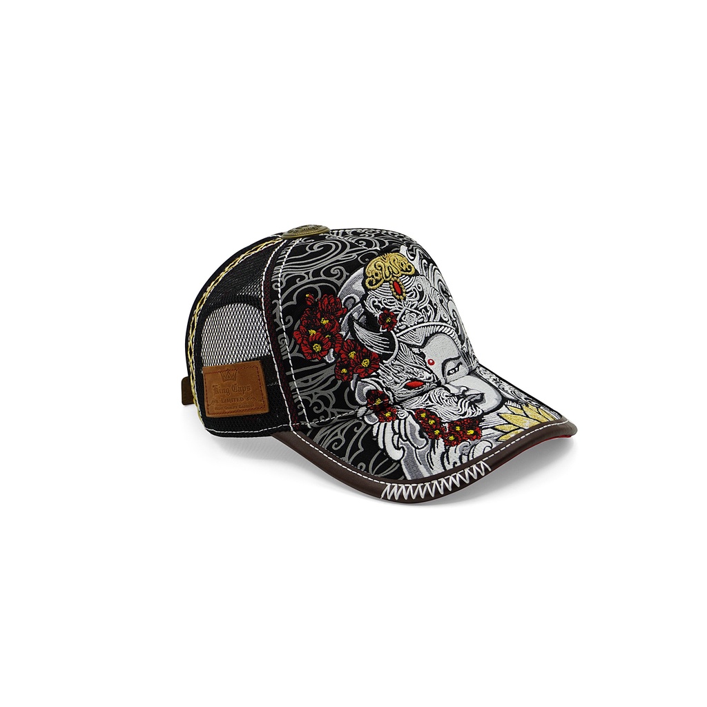 Nón lưỡi trai thương hiệu King Caps thêu Phật Quỷ Hoa, nón thêu, mũ lưỡi trai