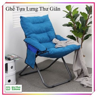 Ghế tựa lưng thư giãn,ghế lười thư giãn làm việc đọc sách,ghế lười gấp gọn du lịch,gấp lại nhỏ gọn tiện lợi có gác chân