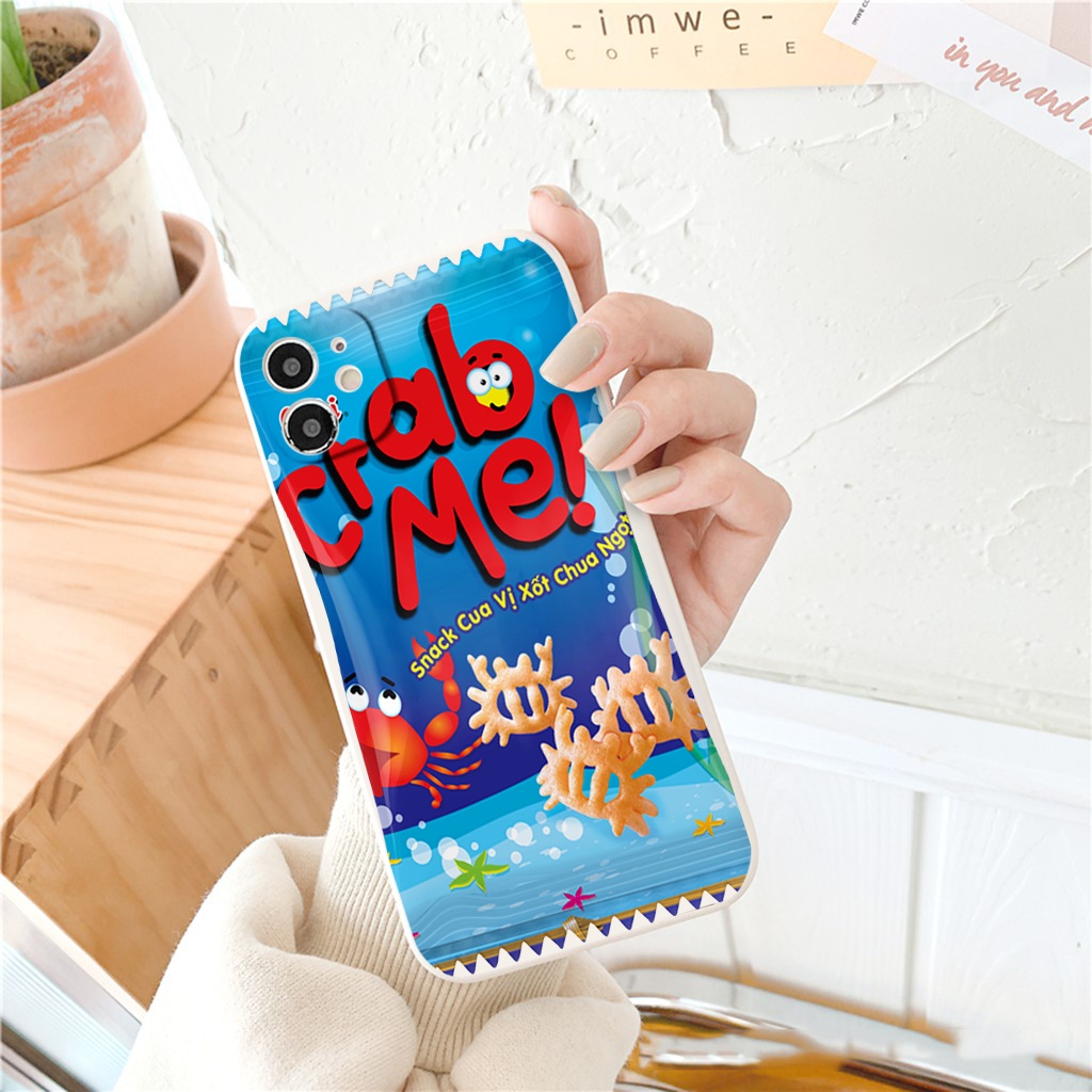 Ốp vuông điện thoại iPhone Snack Bimbim Bắp, Cua BVC 6/6splus/7/7plus/8/8plus/x/xr/xs/11/12/13/14/pro/max/plus/