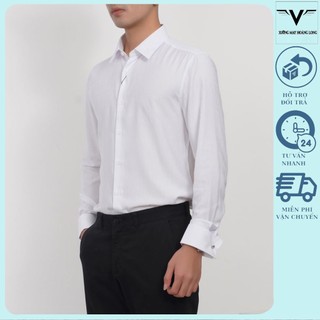 Áo sơ mi nam dài tay chất vải lụa mềm mịn form slim fit