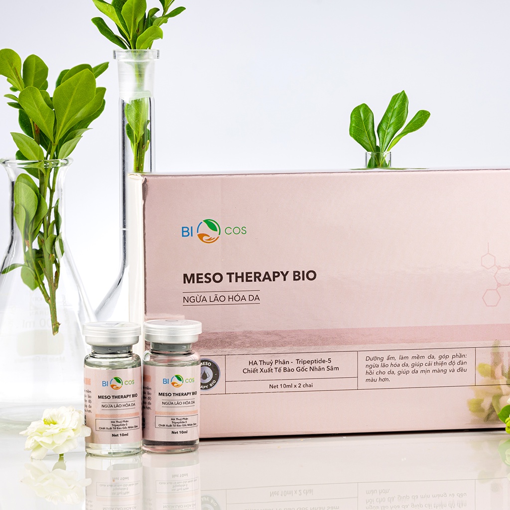 Tinh Chất Dưỡng Meso Therapy BIOCOS (Hộp 2 chai - 10ml/chai) - Cấp Ẩm Sâu, Sáng Da, Ngừa Lão Hóa