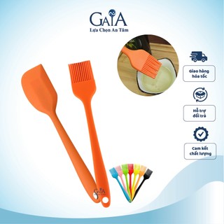 Set 2 món phới dẹt và cọ làm bánh cùng màu sắc