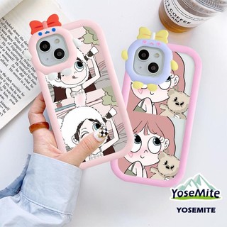 Ốp lưng iphone 6 /Ốp iPhone 6s plus / Ốp iPhone 7/Ốp iPhone 7 plus / 8/8plus / x / xr / xs / 11/12/13/14 / pro / max / plus / pro max cô gái dễ thương máy ảnh hình vuông nơ ốp lưng iphone