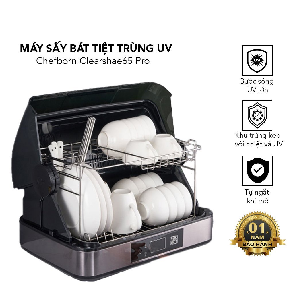 Máy Sấy Bát Đĩa Khử Khuẩn Tiệt Trùng UV Hàn Quốc Chefborn Dung Tích 65L
