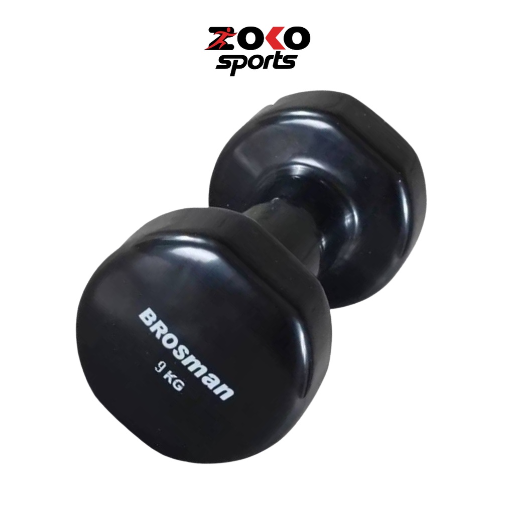 Tạ đơn tập tay 7kg, tạ tay cao su nhập khẩu chính hãng Brosman loại 1 - ZOKO SPORT