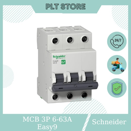 Cầu dao tự động (Aptomat), MCB Easy9 Schneider CB 3P, 4.5kA, 230V, C curve 6A - 63A