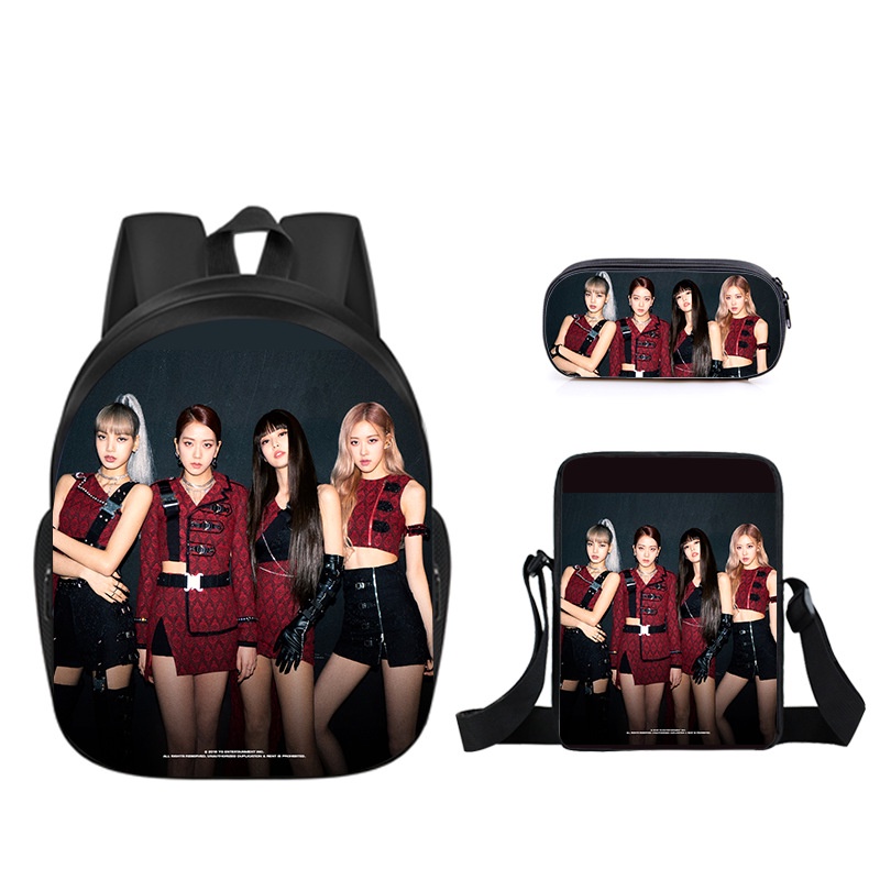 Blackpink ba lô hộp đựng bút chì sinh viên dung lượng lớn in thoáng khí thời trang cá tính đa năng nữ 1