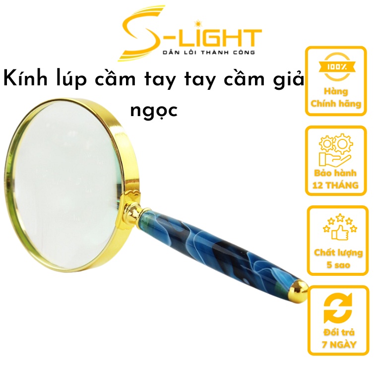 Kính lúp cầm tay tay cầm giả ngọc sang trọng 6x - 7x- 8x - 10x đường kính 82mm - 72mm - 62mm - 52mm