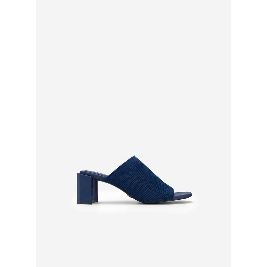 Vascara GUỐC MULE QUAI VẢI KNIT BẢN TO - GNN 0176 - MÀU XANH NAVY