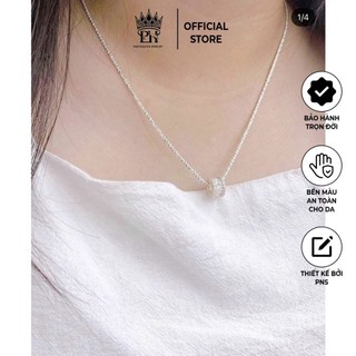 Dây chuyền bạc đính đá vòng cổ lấp lánh bạc 925 liti x charm