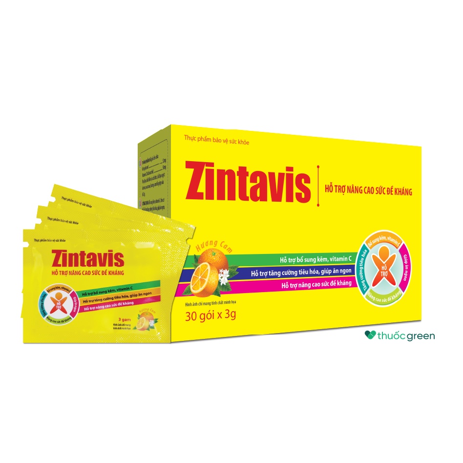 Zintavis, hỗ trợ nâng cao đề kháng, hộp 30 gói x 3g