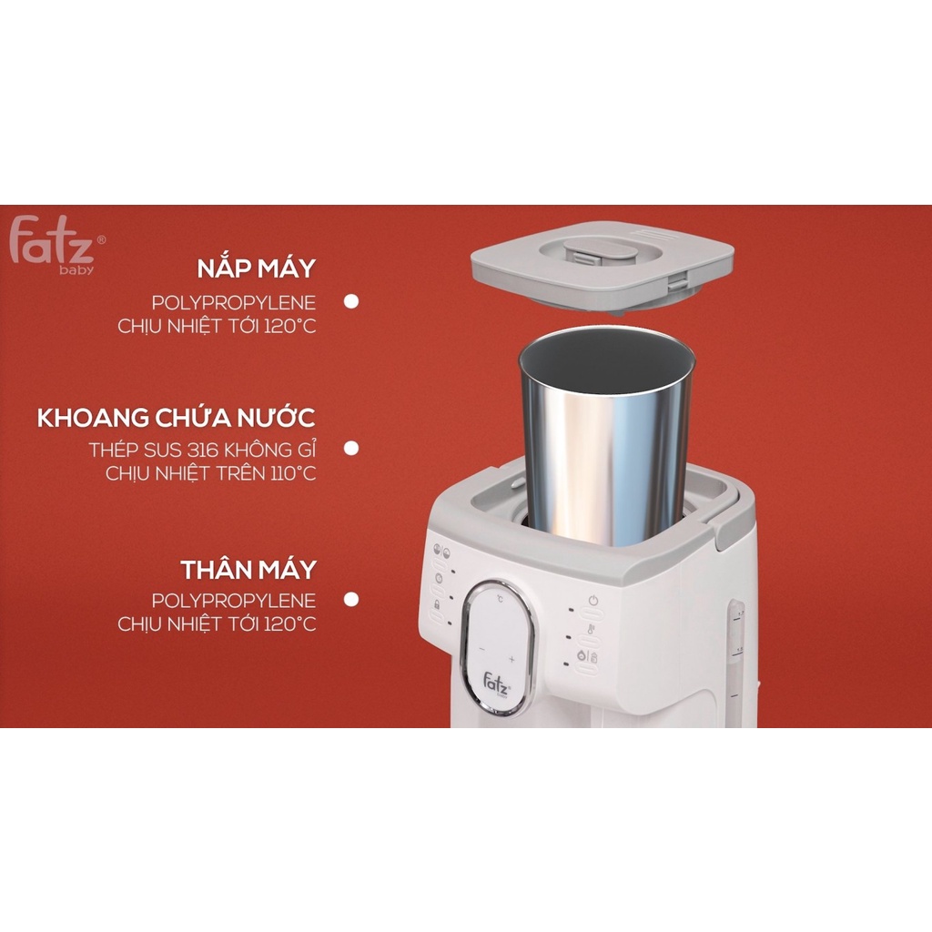Bình đun và hâm nước pha sữa thông minh Fatzbaby - SMART 2 PLUS + - FB3818TN - Bảo hành 12 tháng