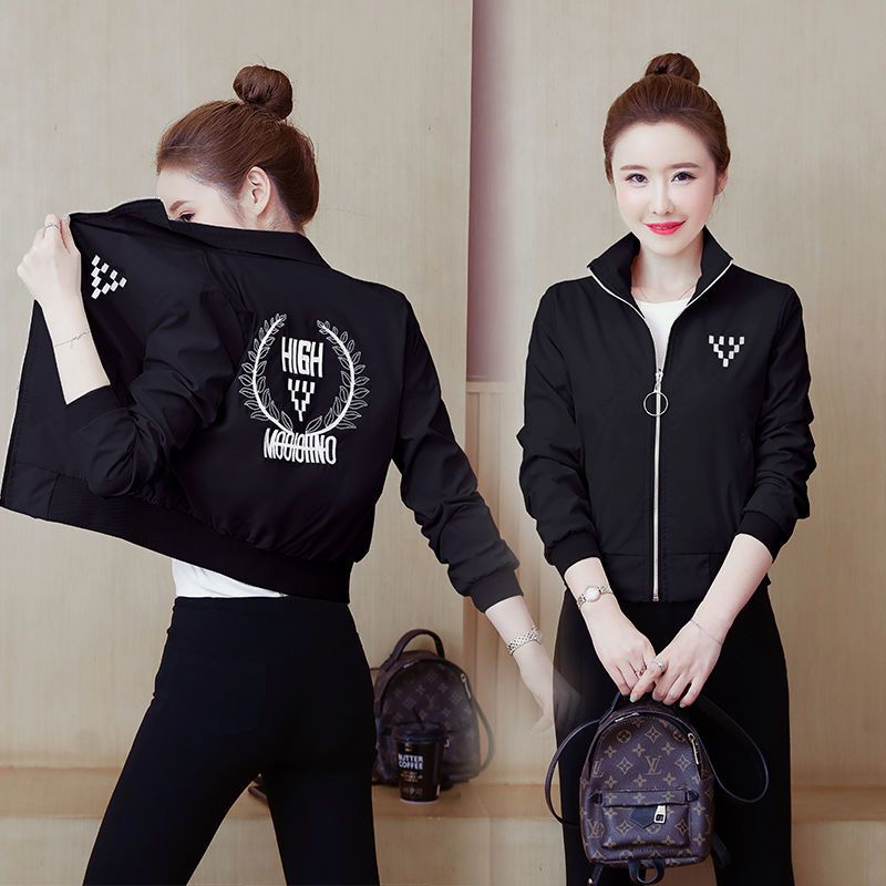 Áo Khoác Bóng Chày Ngắn Có Dây Kéo Size Lớn   Thời Trang Xuân Thu Phong Cách Hàn Quố