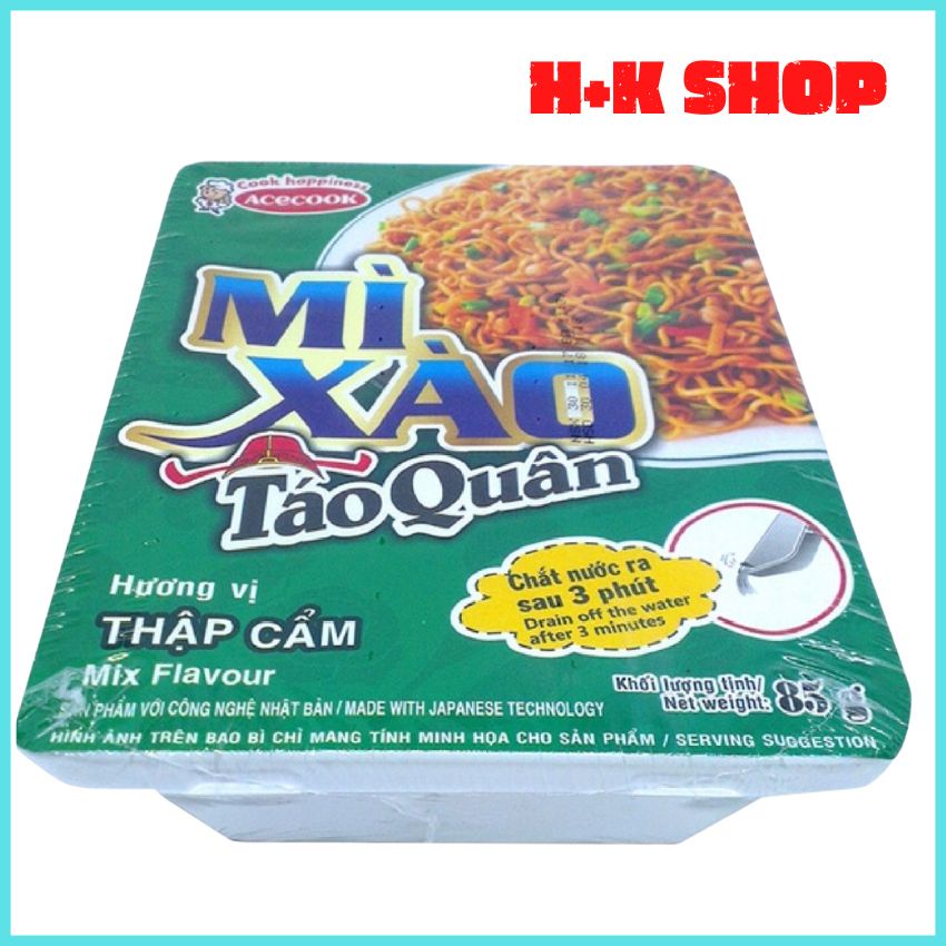 Mì Xào Táo Quân Thập Cẩm, Thịt Bằm Sốt Cà Chua 85G x18 Khay MMXTQ01