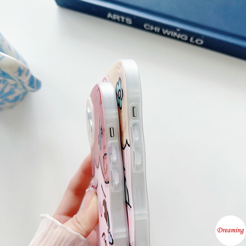 Ốp Lưng Điện Thoại cho iPhone 14 13 12 Mini 11 Pro X XR XS Max SE 2020 7 8 Plus Oval Big Eye Wavy Pattern Motif Cô gái hoa dễ thương