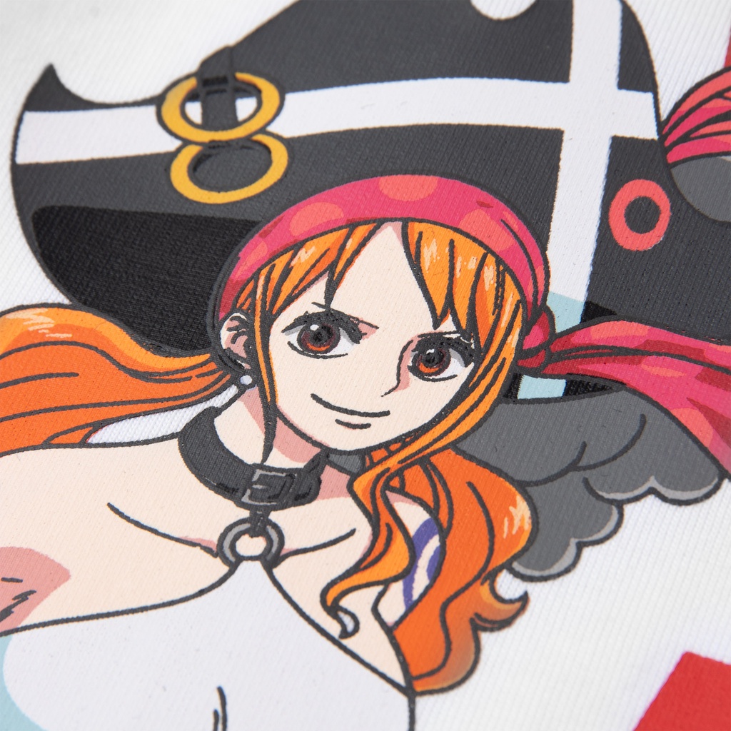 [Mã FATREND2810 giảm đến 30k tối đa 99k] Áo Thun DirtyCoins x One Piece Film:Red Nami T-shirt - White