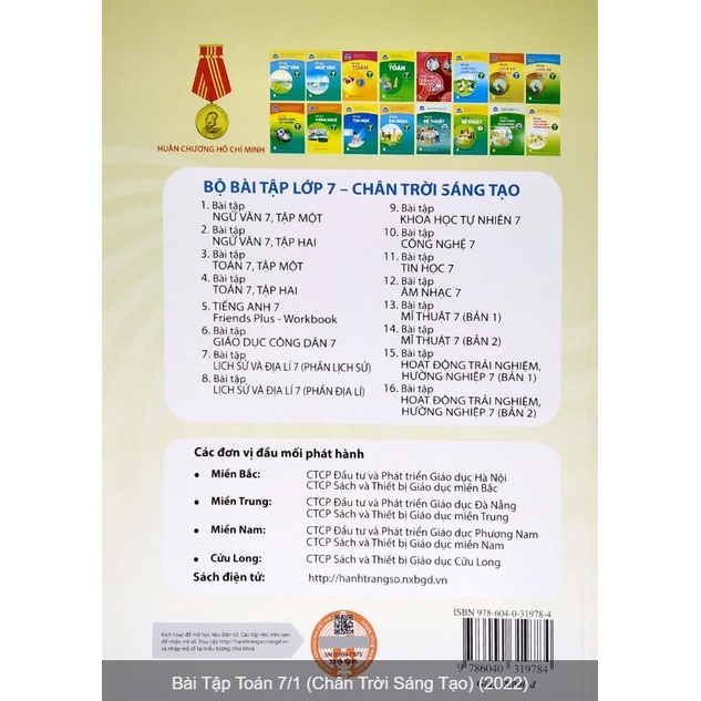 Sách - Bài tập Toán lớp 7 tập 1 - Chân trời