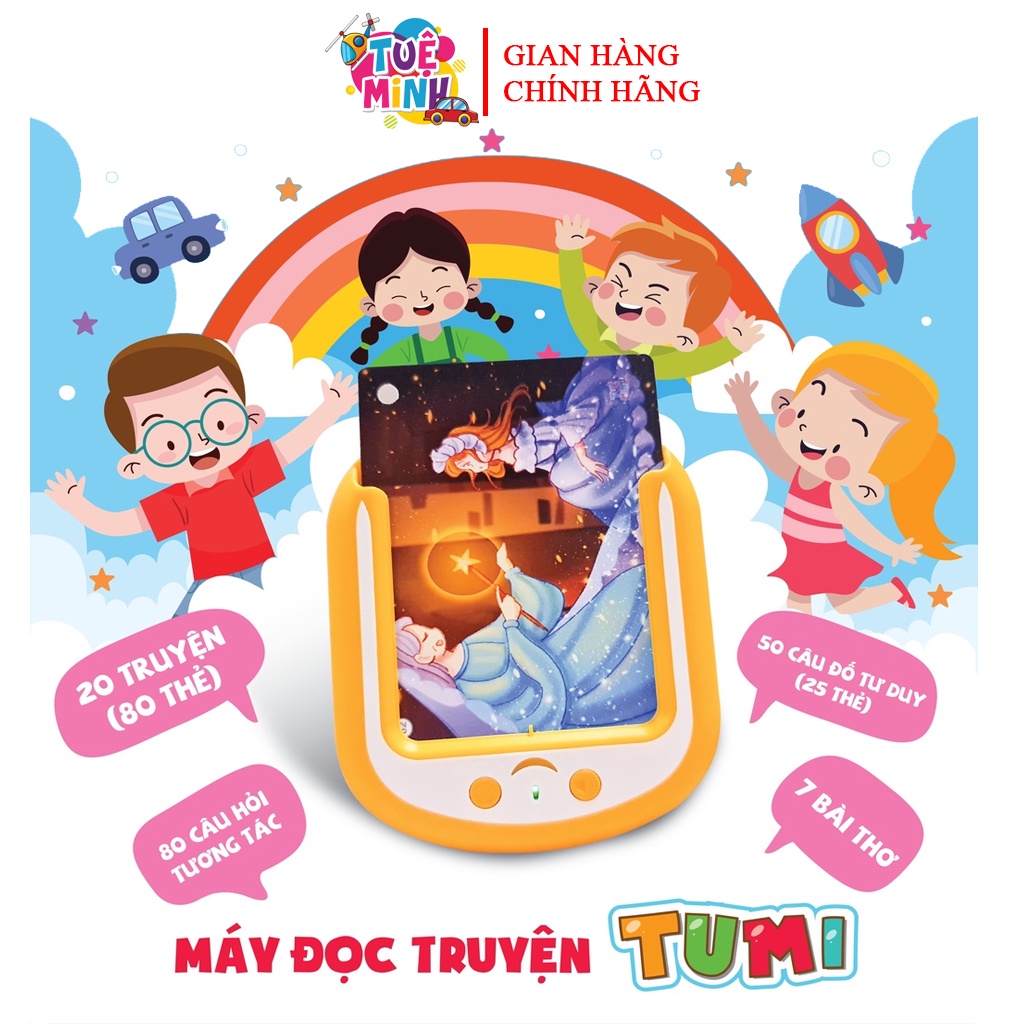 Máy đọc truyện Cổ Tích Tuệ Minh 112 Thẻ Tuệ Minh - Máy Đọc Truyện Kèm Thẻ Flash Card Câu Hỏi Tư Duy Cho Bé Trai Bé Gái