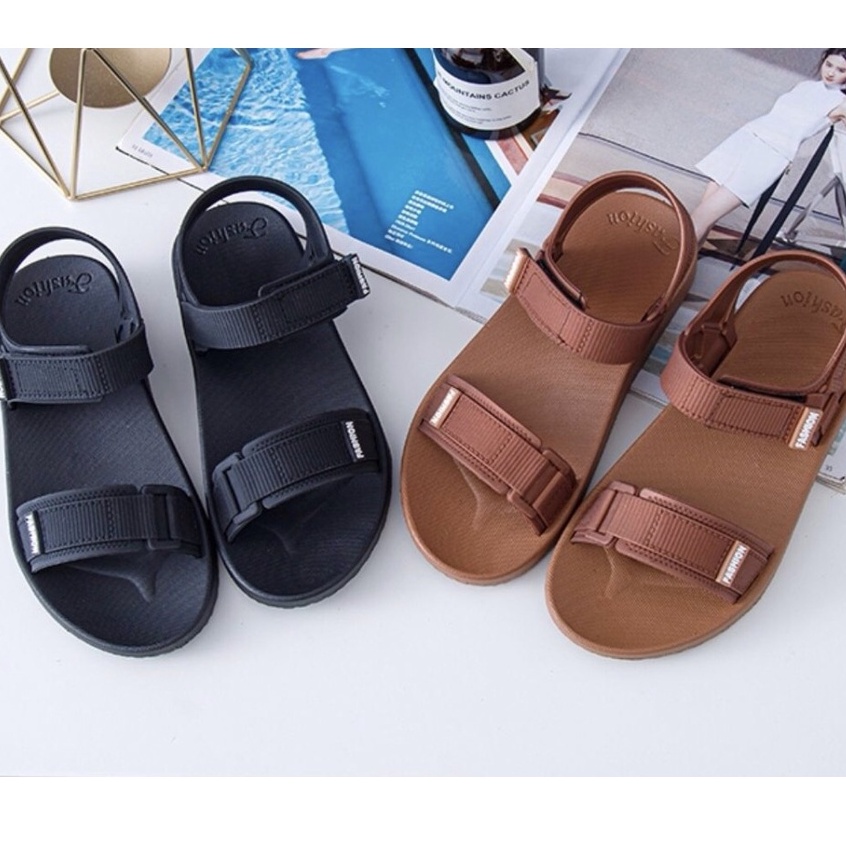 Dép sandal nữ nhựa dẻo quai dán, xăng - đan học sinh đế bằng, giày quai hậu nữ giá rẻ