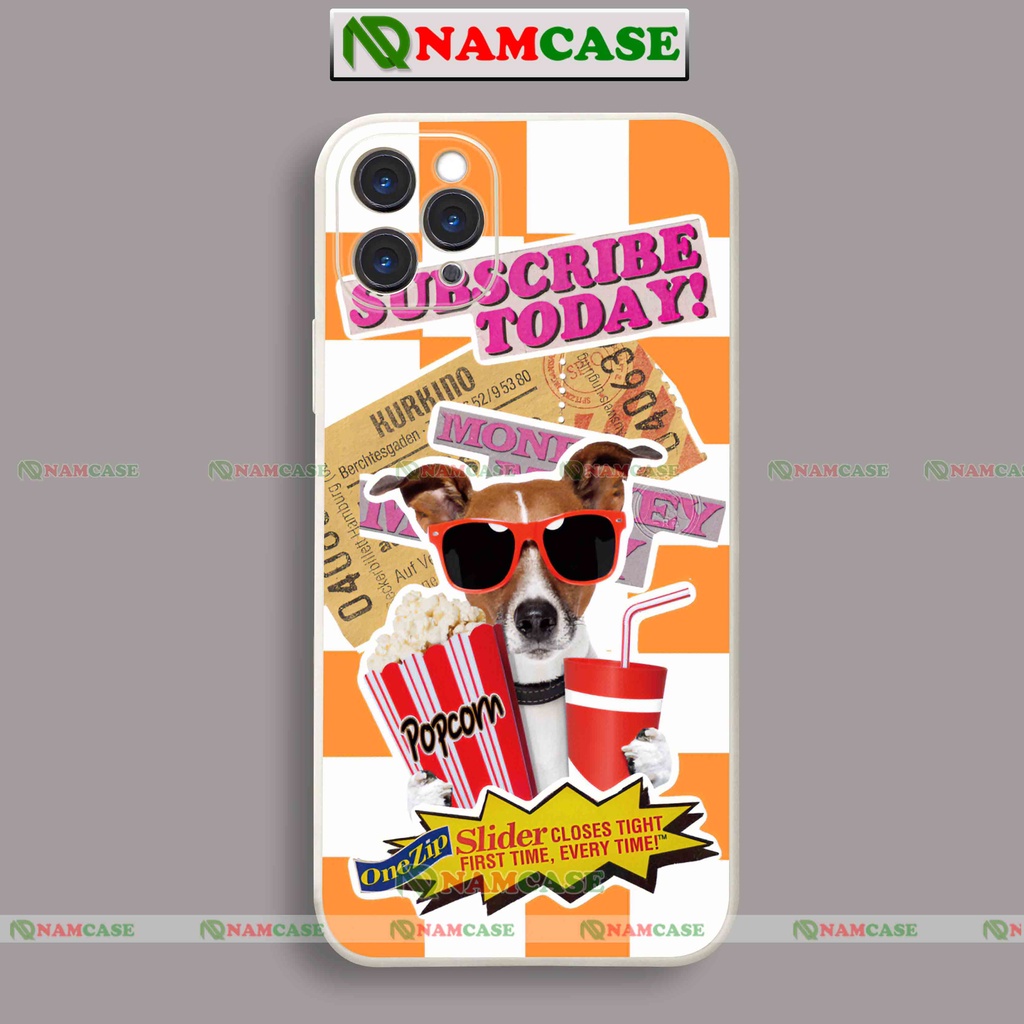 Ốp lưng điện thoại iPhone cạnh vuông cặp đôi hoạt hình chó cute dễ thương ip 6/6s/7/8/X/XS/XR/11/12/13/14 Pro Plus Max