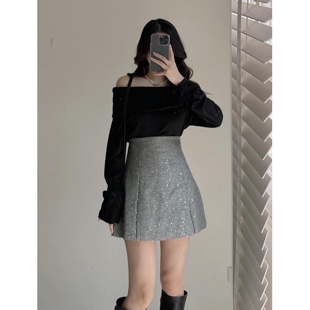 [NEW]ÁO THUN GÂN TRỄ VAI DÁNG DÀI”ASIMI TOP” tiểu thư