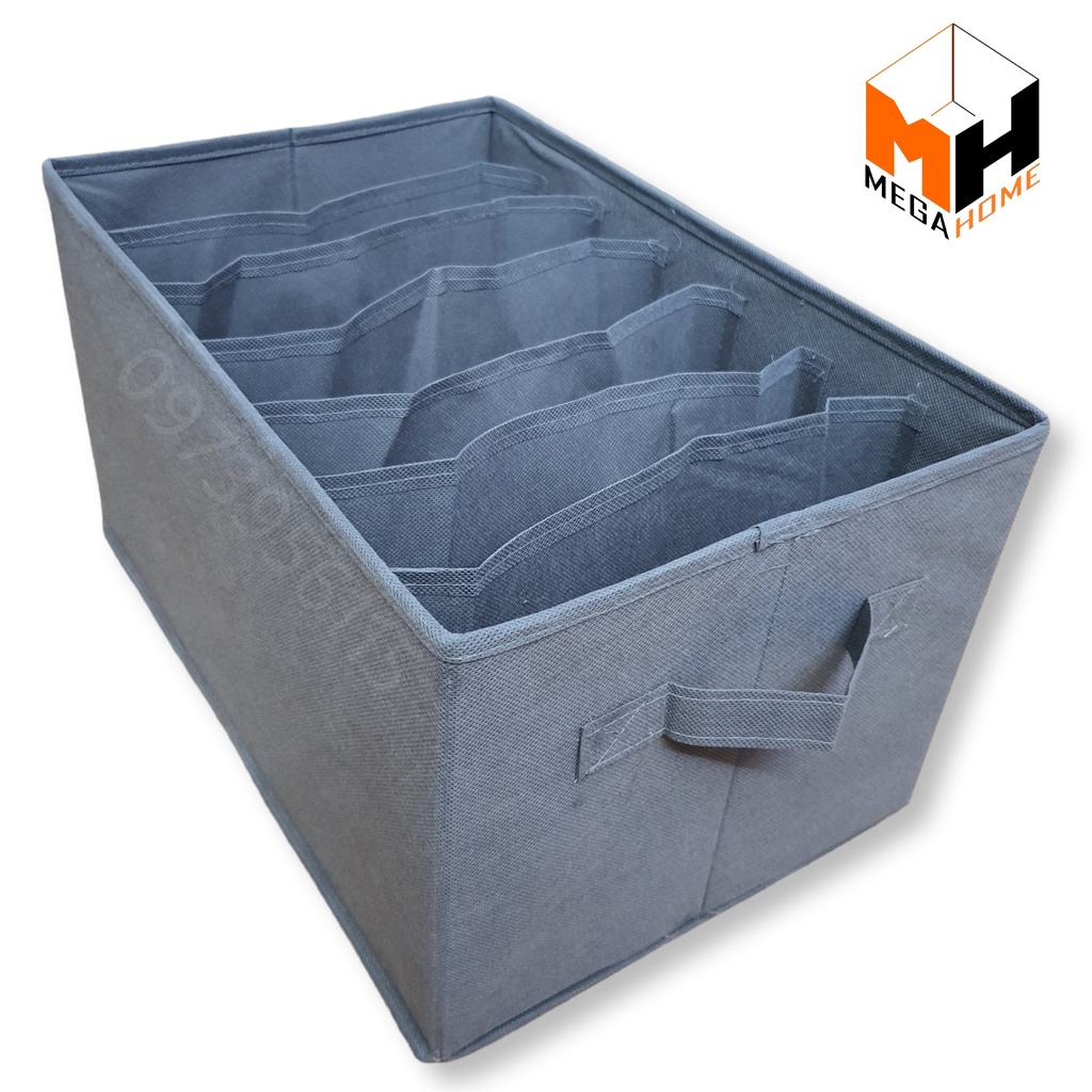 Hộp đựng quần áo, Hộp vải chia ngăn bảo quản, phân loại quần áo chất liệu sợi vải không dệt dày dặn