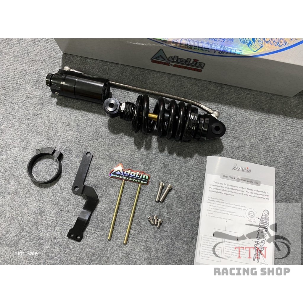 Phuộc Adelin Bình Dầu Rời Đen Ti Vàng Gắn Exciter 150 Winner 150