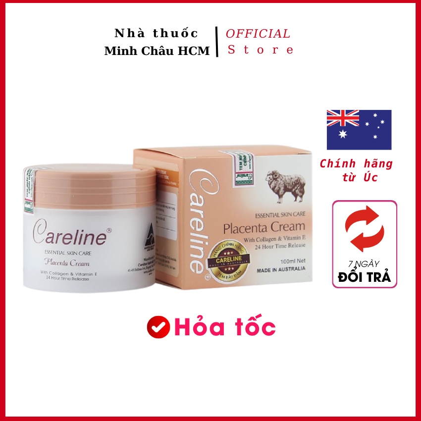 Kem dưỡng da Nhau Thai Cừu CARELINE Placenta Cream giúp dưỡng ẩm, ngăn ngừa vết nhăn 100ml
