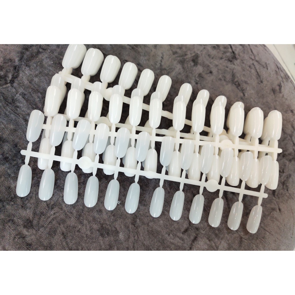 Túi Móng Vĩ Tròn Tập Vẽ Nail 4 Màu Trong, Đen, Trắng, Đục 240 Móng Vĩ Xương Cá chuyên dụng ngành Nail