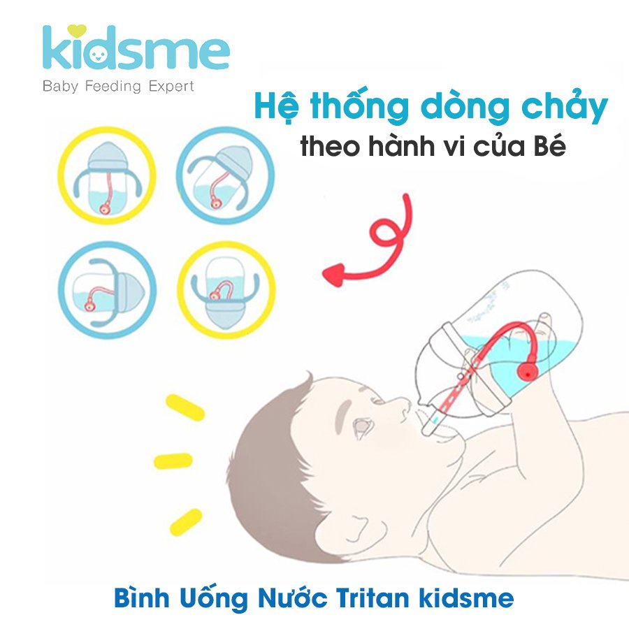 Bình uống nước tritan cao cấp Kidsme 300ml cho bé (9876)