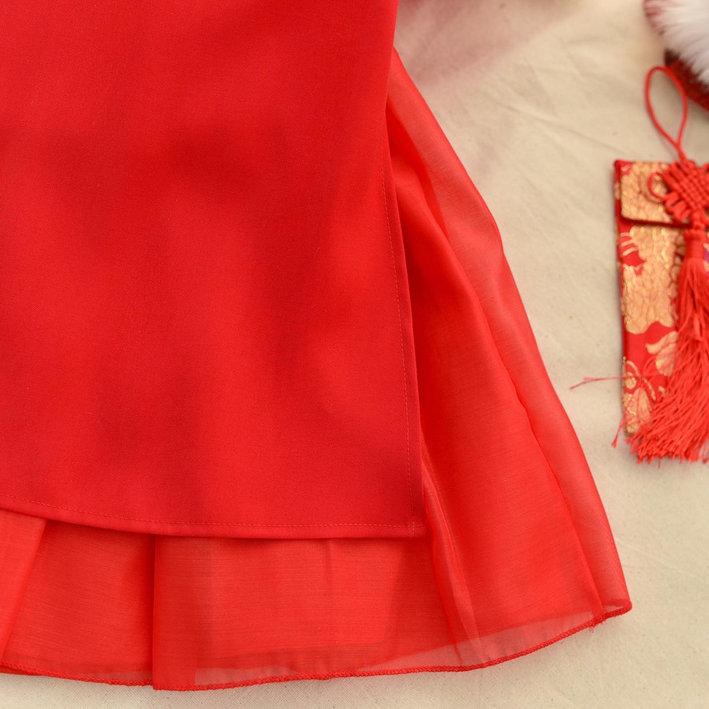 Áo dài  cách tân cho bé gái từ 1-9 tuổi sét áo  dài mộc khuê