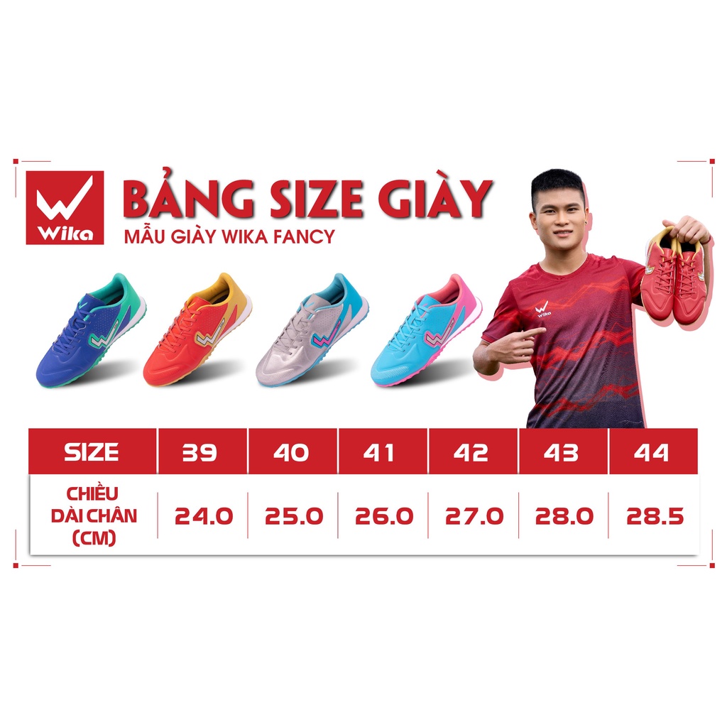 Giày Đá Bóng Nam Wika Fancy Chính Hãng, Giày Đá Banh Sân Cỏ Nhân Tạo