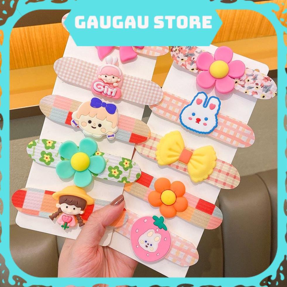 Set 3 Cài Tóc Dán Họa Tiết Hoạt Hình Nhiều Màu Xinh Xắn Cho Bé Gái