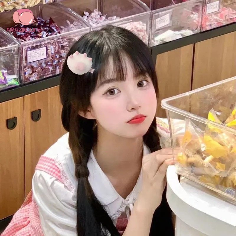 Kẹp Tóc Hình Móng Vuốt Mèo Bằng Lông Nhung Dễ Thương Xinh Xắn Cho Bé Gái 1 Tuổi