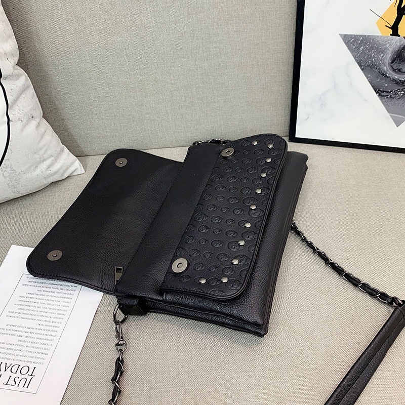 Túi Da pu Đeo Chéo Màu Đen Thời Trang Cho Nữ