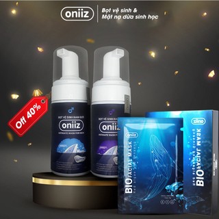 Combo bọt vệ sinh nam giới, dung dịch vệ sinh nam oniiz & mặt nạ sinh học từ nước dừa tươi lên men