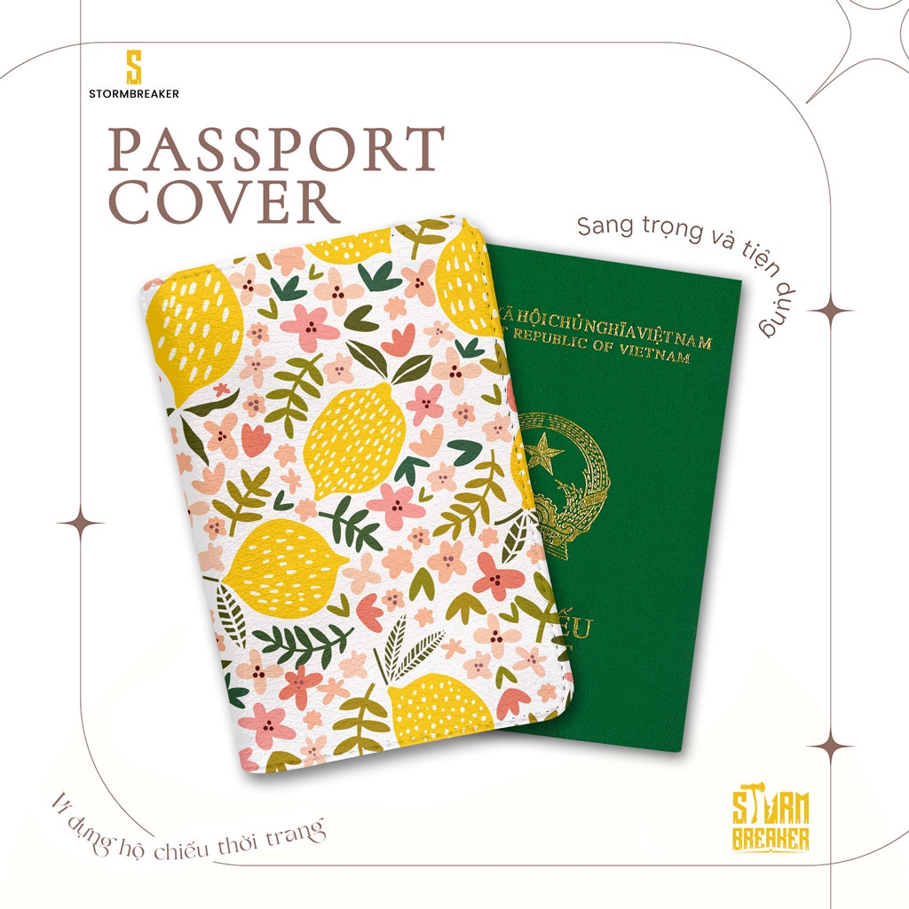 Bao Da Hộ Chiếu/Passport Du Lịch Nam - Nữ ( in tên cá nhân ) -Lemon - PP98 STORMBREAKER