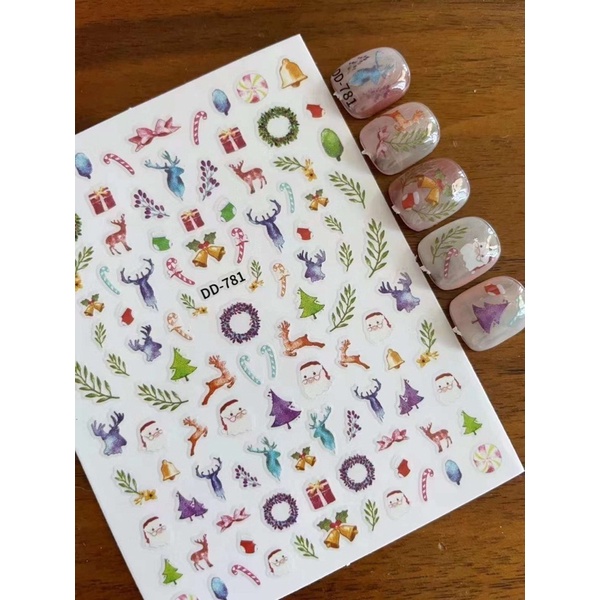 Sticker Noel,hình dán trang trí móng tay No-el