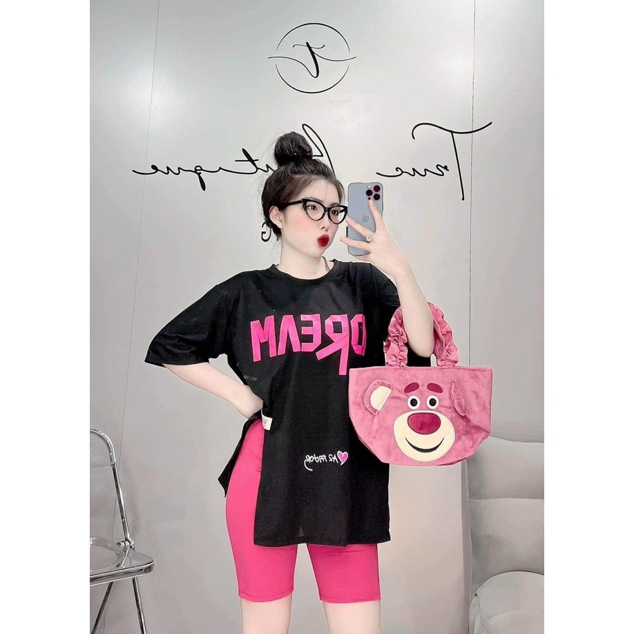 ❤️CÓ BIGSIZE TỚI 85KG❤️ Đồ bộ nữ quần lửng ngố áo xẻ tà họa tiết Dream Set bộ đi chơi mặc nhà bigsize (45-85kg)B15