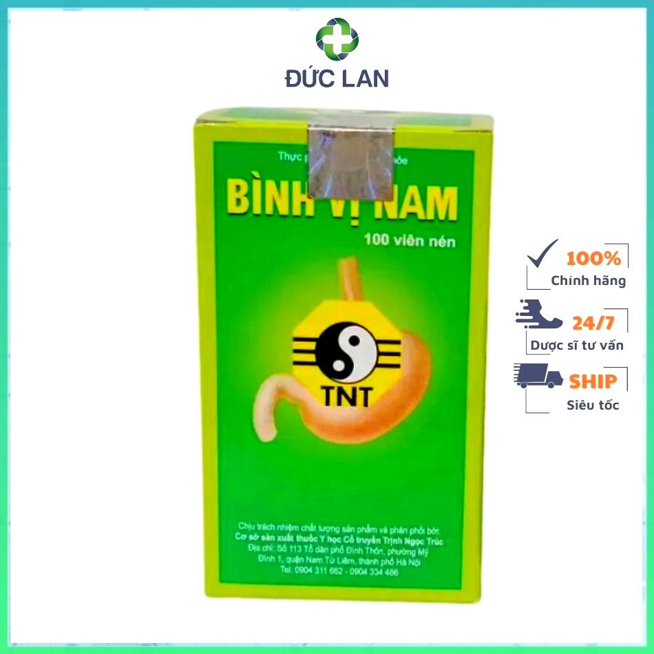 VIÊN UỐNG BÌNH VỊ NAM TNT LỌ 100 VIÊN - HỖ TRỢ LOÉT DẠ DÀY, TÁ TRÀNG, Ợ HƠI, Ợ CHUA