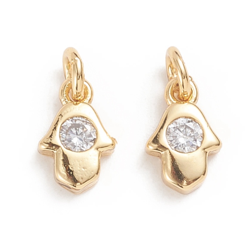 1 Mặt Vòng cổ Bằng Đồng Thau Đính Đá Zircon Dùng Làm Trang Sức DIY