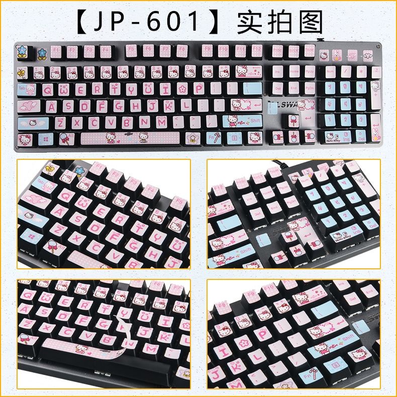 Bộ 104 Miếng Dán Bàn Phím Máy Tính Trong Suốt Họa Tiết Hoạt Hình Dễ Thương