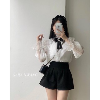Áo tơ tiểu thư phối ren