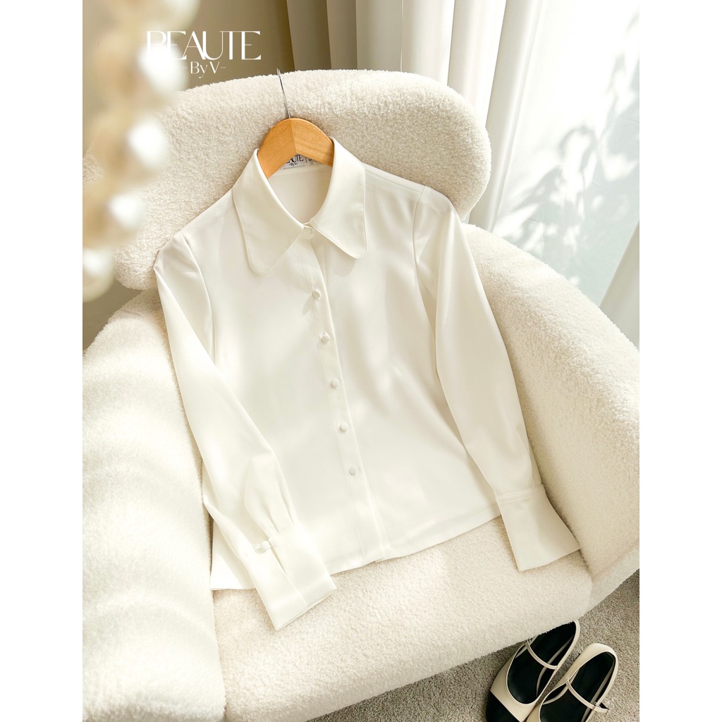 BEAUTEBYV - Áo sơmi nữ cổ ve tròn Lachin (không kèm váy gile)