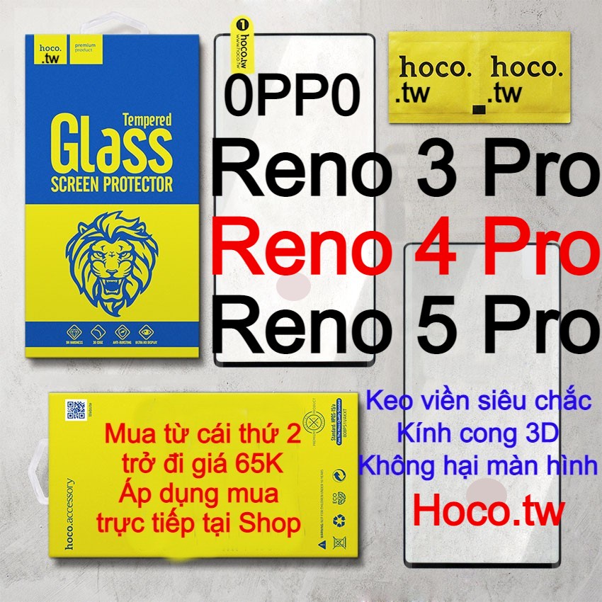 Kính cường lực Hoco.tw mẫu 2021 cho Oppo Reno 3 Pro/Reno 4 Pro/Reno 6 Pro