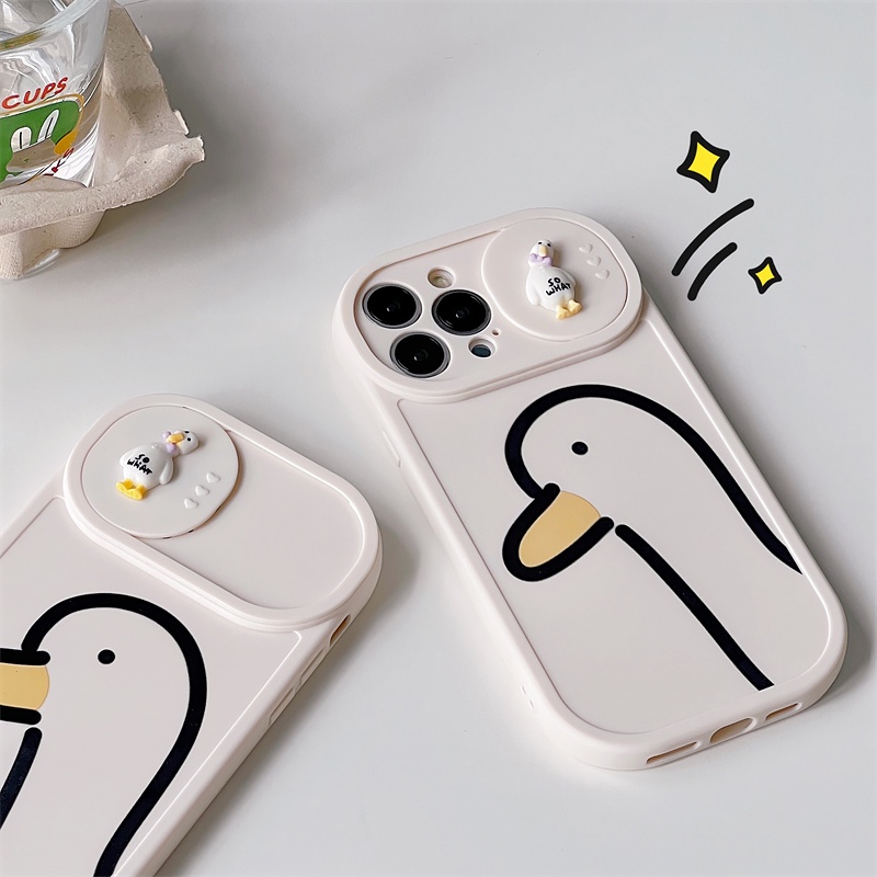 Ốp Điện Thoại Hình Ngỗng 3D Dễ Thương Chống Sốc Cho iPhone 14 13 12 11 Pro Max XS XR X