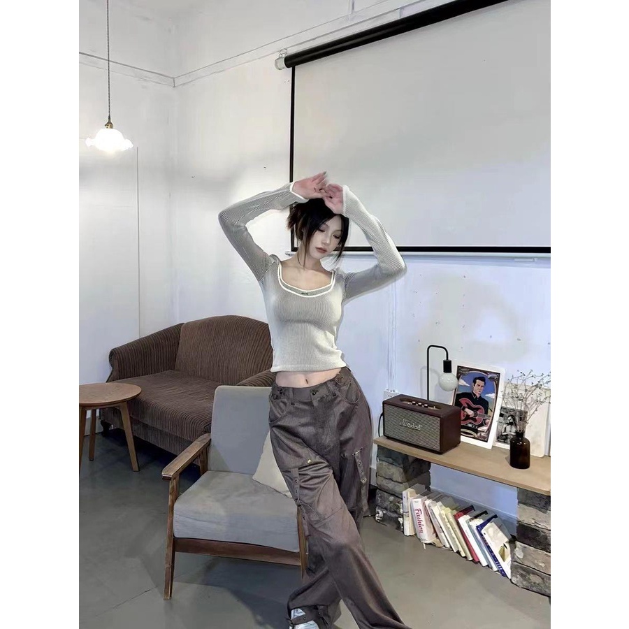 Áo Thun Giả Hai Mảnh Ôm Dáng Phong Cách Spicy Ngọt Ngào Thời Trang Hàn Quốc Sang Trọng Cho Nữ